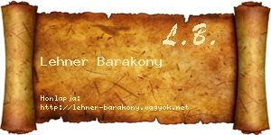 Lehner Barakony névjegykártya